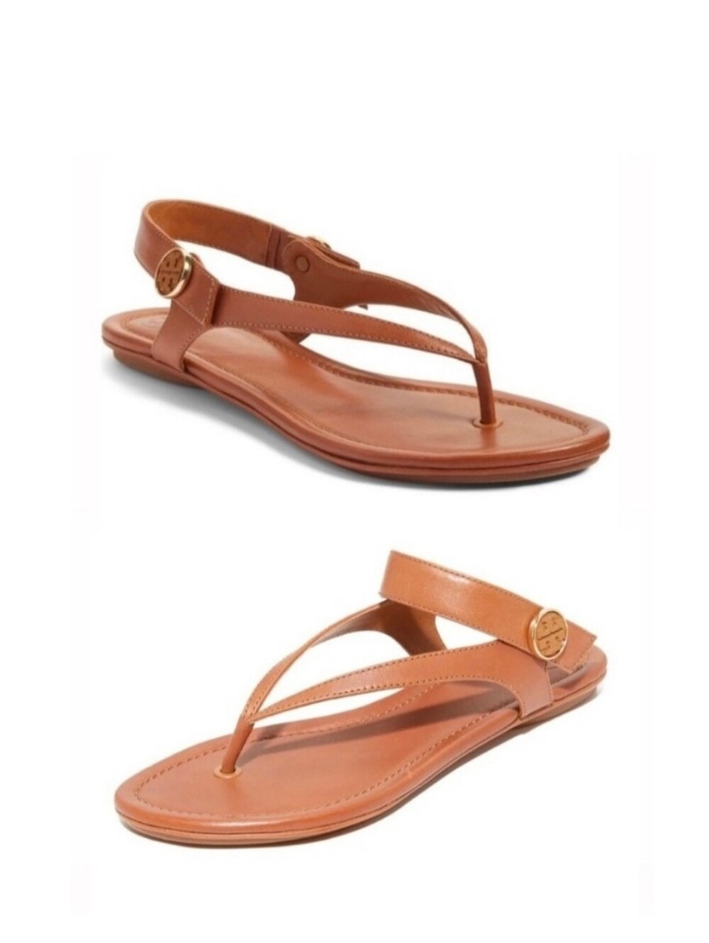 Tory Burch Brown Leather Minnie Convertible Sandals Size 7